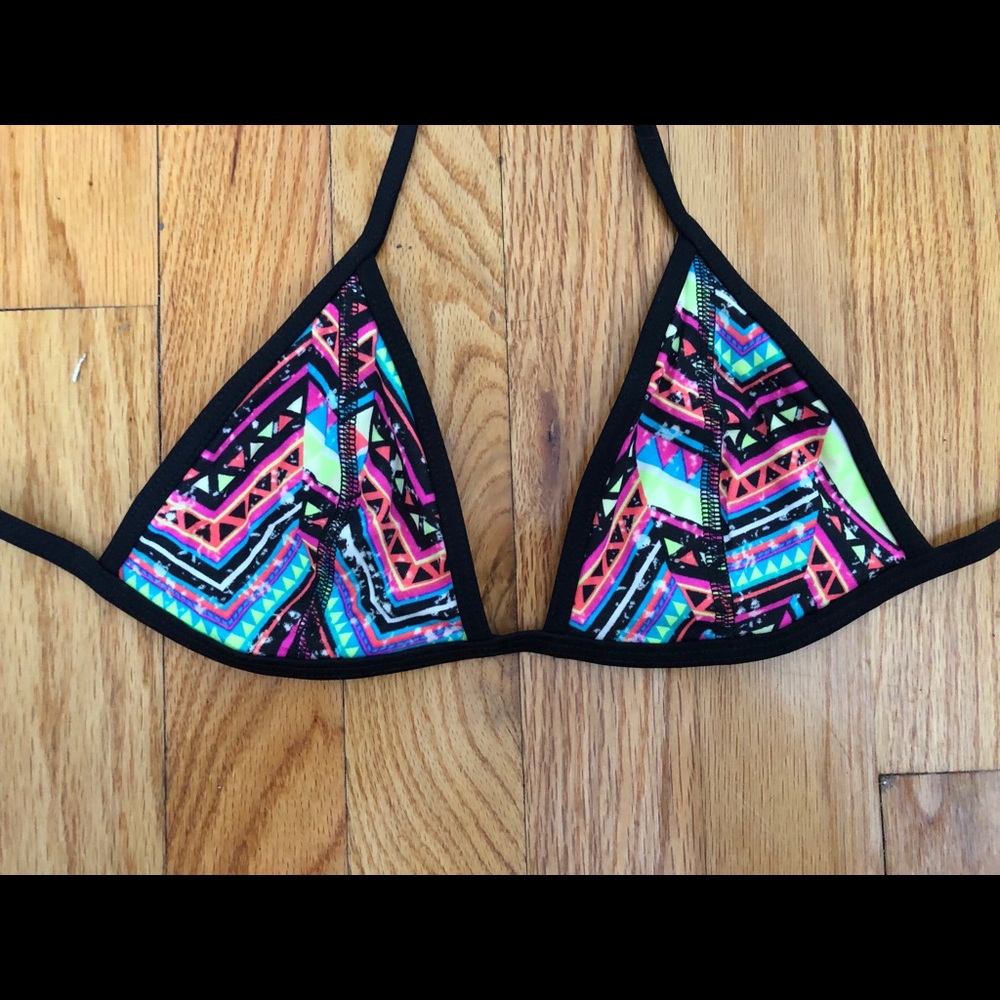 VS PINK multicolored triangle bikini top